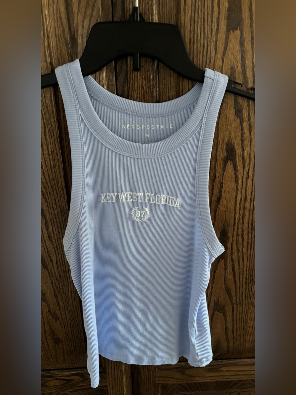 New ladies Aéropostale Key West Florida Ribbed Tank Top - Light Blue Sz M